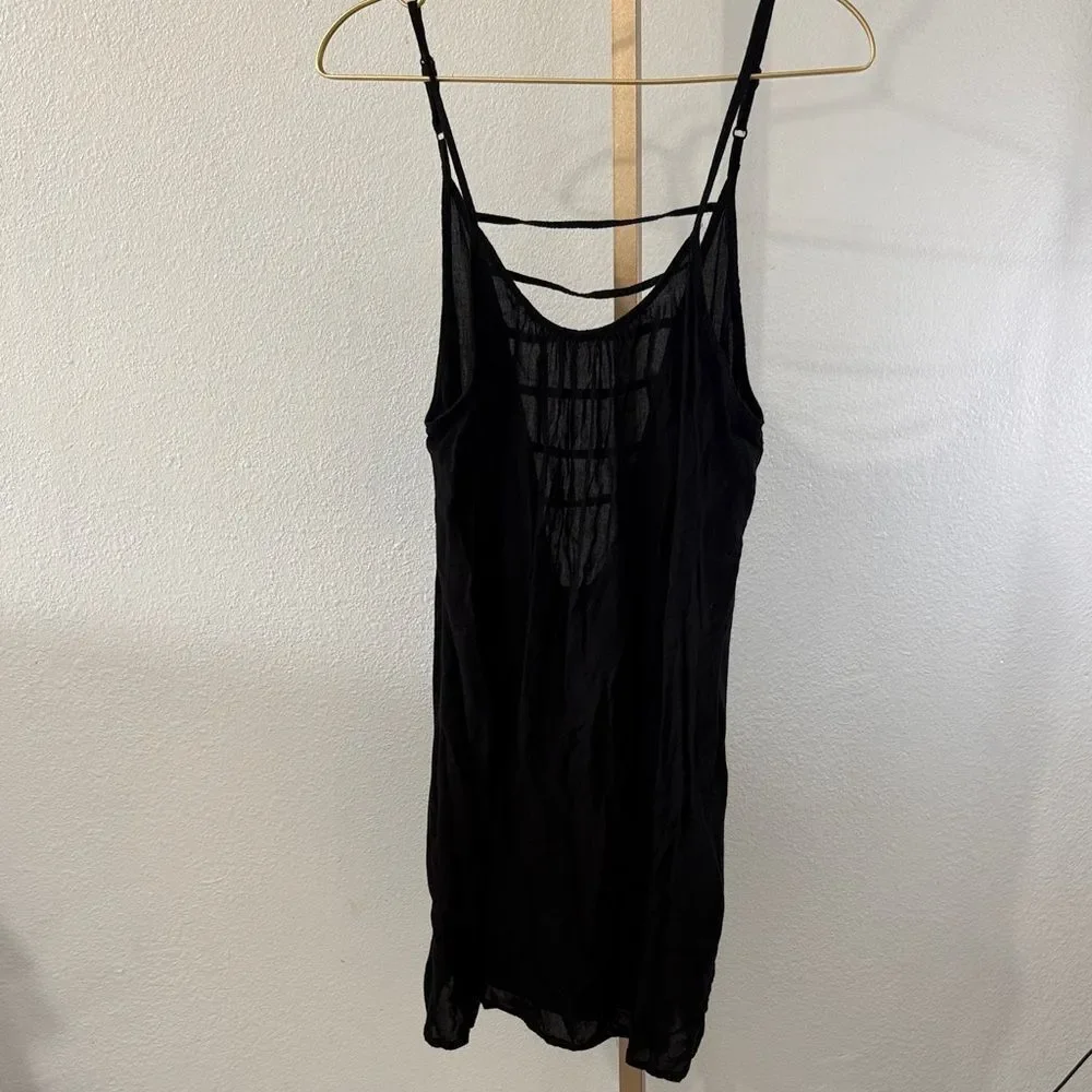 Black Strappy cover up Dress- medium